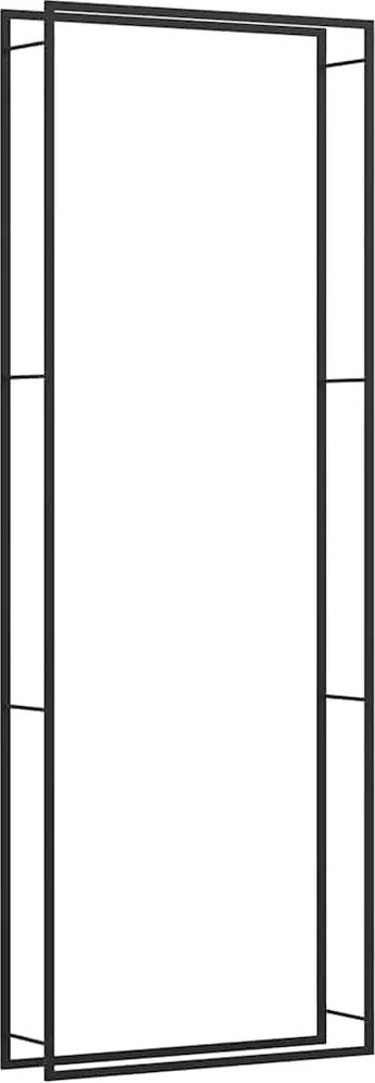 vidaXL Stojan na krbové drevo matný čierny 110x28x312 cm oceľ