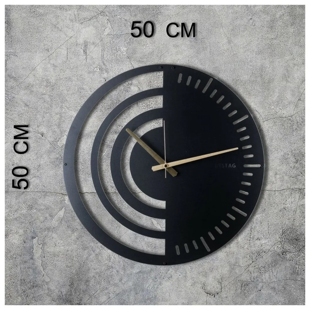 Nástenné hodiny Chrono Black, 50 x 50 cm