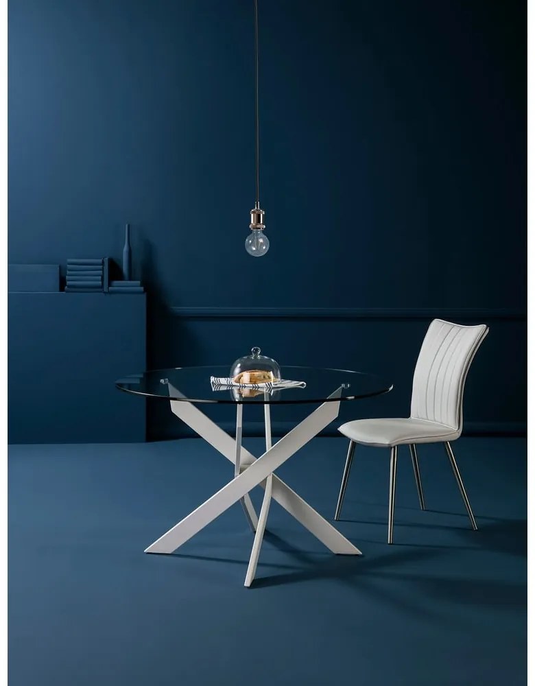 Okrúhly jedálenský stôl so sklenenou doskou 120x120 cm Ruth - Marckeric