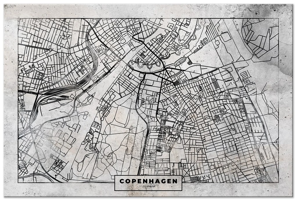 Artgeist Obraz - Copenhagen Plan (1 Part) Wide Veľkosť: 30x20, Verzia: Na talianskom plátne