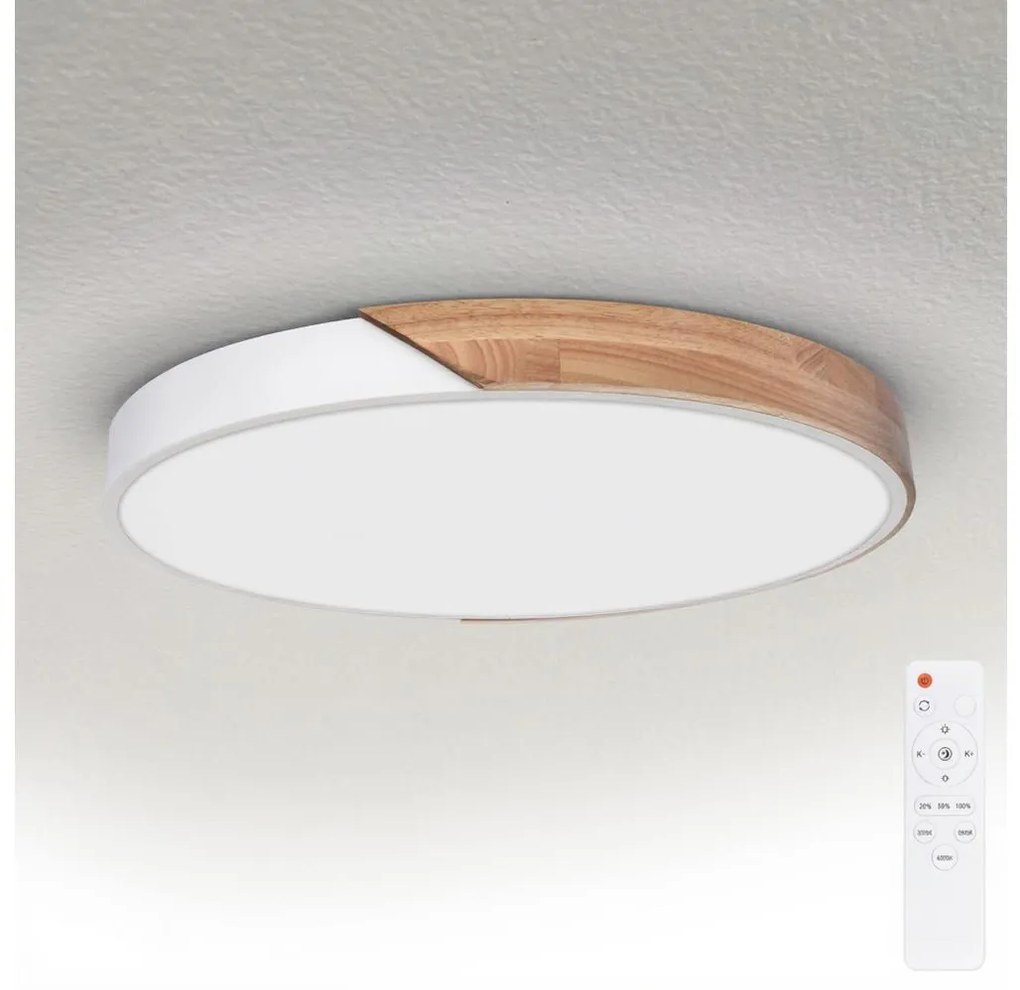 Brilagi - stmievateľné LED svietidlo PILANA LED/60W/230V dub/biela priemer 60 cm + diaľkové ovládanie