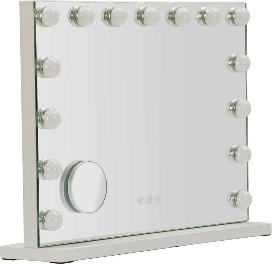 Nástenné zrkadlo s osvetlením/s poličkou 55x43 cm Hollywood – Mauro Ferretti