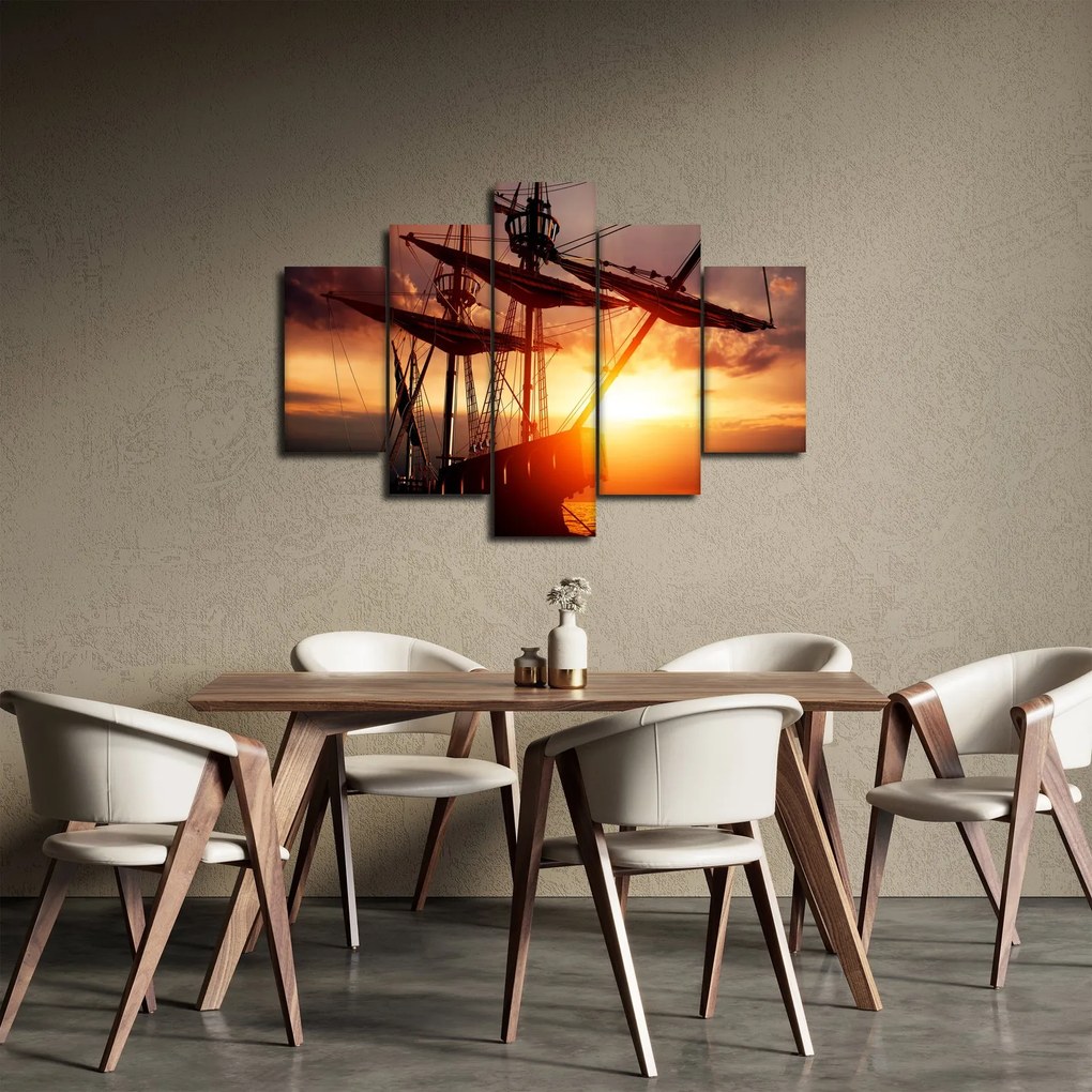 Obraz - Staroveká pirátska loď (150x105 cm)