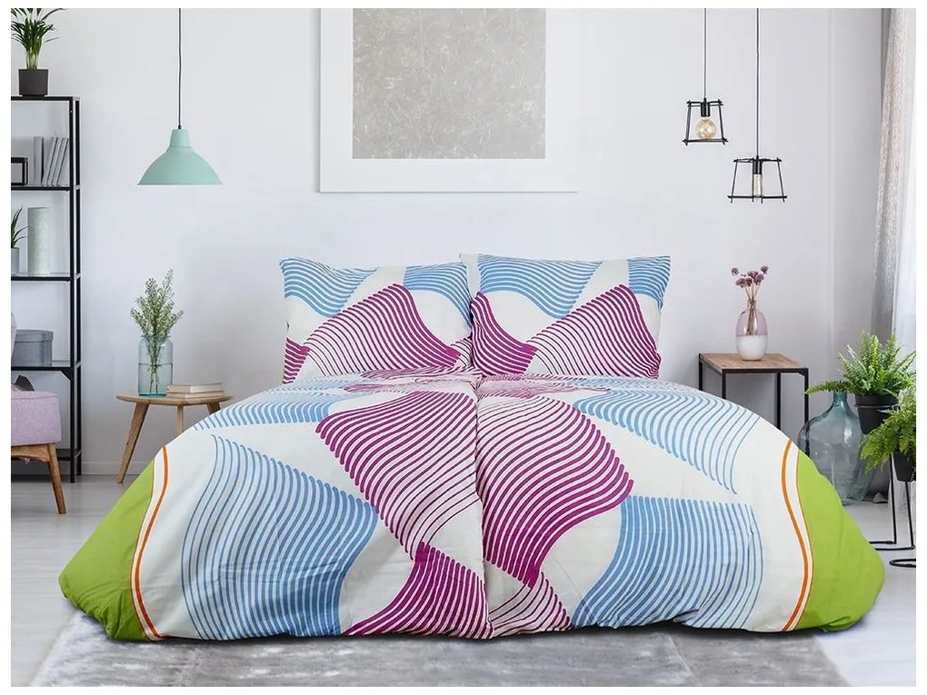 Bavlnené obliečky UNILO modro-fialové Rozmer obliečky: 70 x 90 cm | 140 x 200 cm