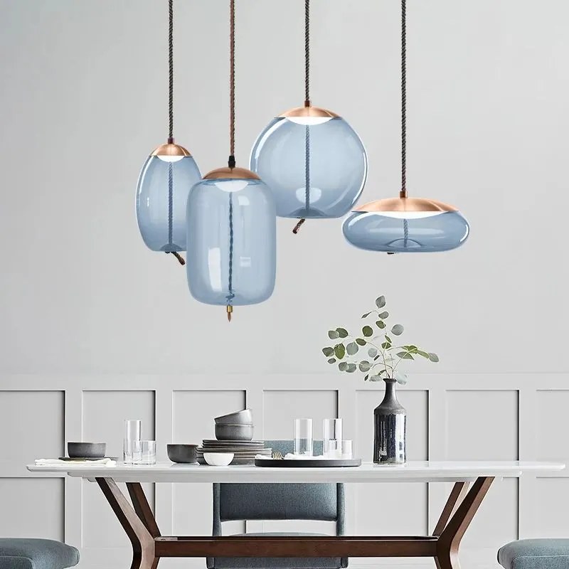 Toolight Toolight, LED sklenené stropné svietidlo APP443-CP, modrá, OSW-00574