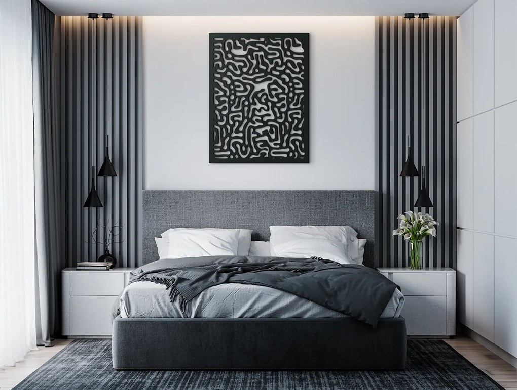 drevko Minimalistický obraz Labyrint Rozmer obrazu: 42,5 x 32,5 cm, Farba dekorácie: Čierna