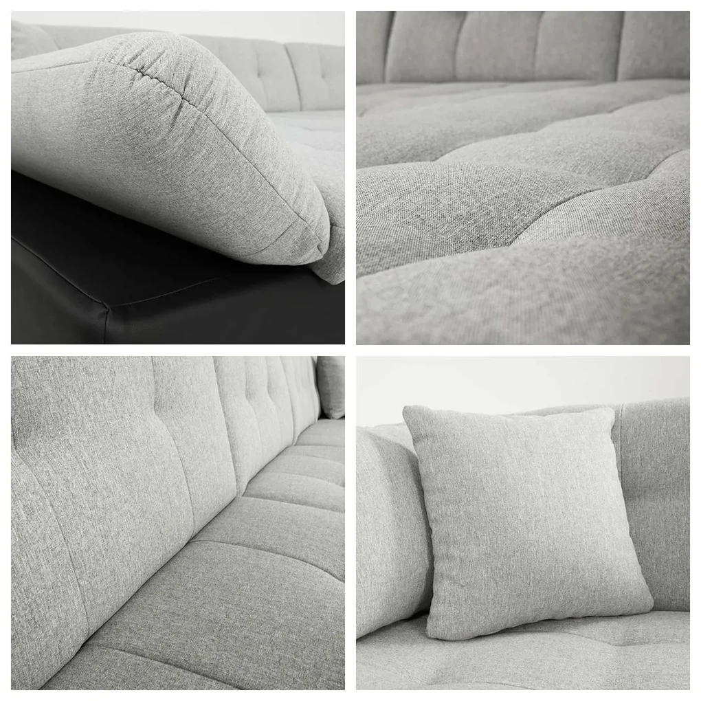 Rohová sedacia súprava Genero Sale, Dostupné poťahy: ekokoža Soft 011 + Lux 06 + Lux 5, Strana: Pravá