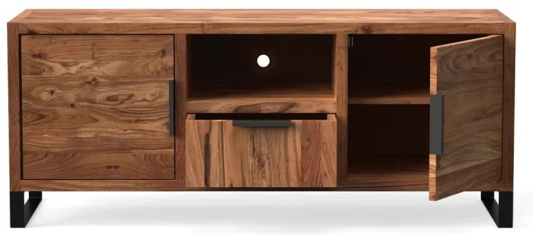 furniture-nabytek.cz - Masívny TV stolík Sydney z akácie, lakovaný, hnedý – 134×45×55 cm