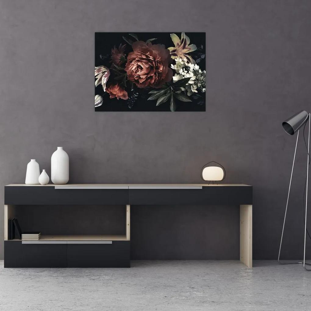 Obraz - Temné kvety (70x50 cm)