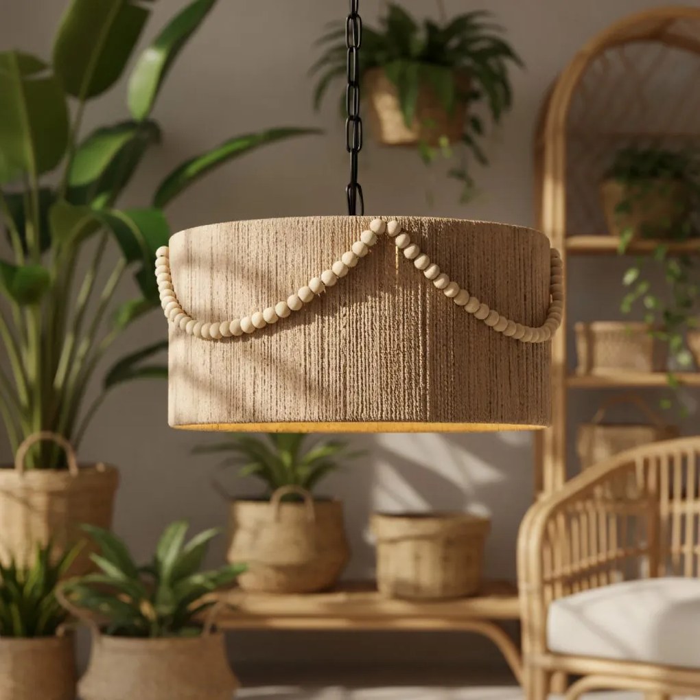 Toolight Toolight, stropné svietidlo 40cm, 1xE27, APP1741-1CP, prírodná hnedá, OSW-05123