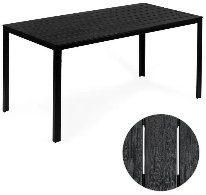 Veľký záhradný stôl v čiernej farbe