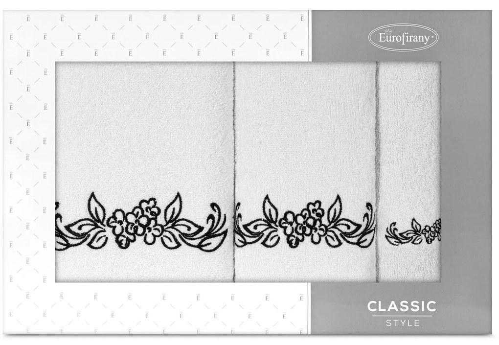 BAVLNENÝ UTERÁK SADA 30X50 CM, 50X90 CM, 70X140 CM BIELA