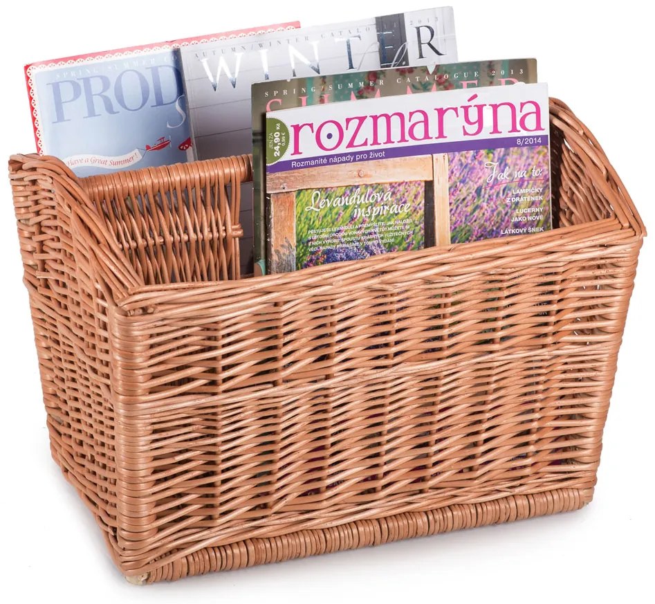 Kôš na časopisy prútený Times I.š. 41 x hl. 29 x v. 24/26(cm)