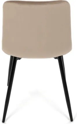 Jedálenská stolička zamatová, krémová CT-281 CRM4