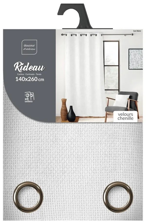 Biely záves zo ženilky 140x260 cm Leo – douceur d'intérieur