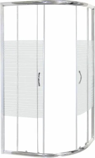 Novoterm Asymetrický sprchový kút NV-Madera 100x80 chróm/potlač - bez vaničky