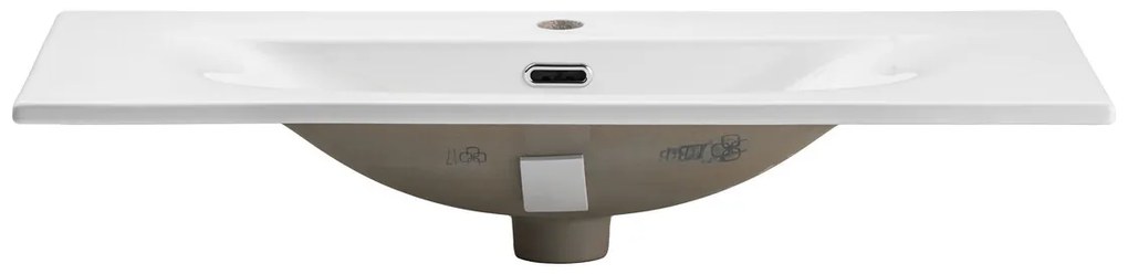 Keramické umývadlo na zapustenie SKY 3 80 cm matné biele
