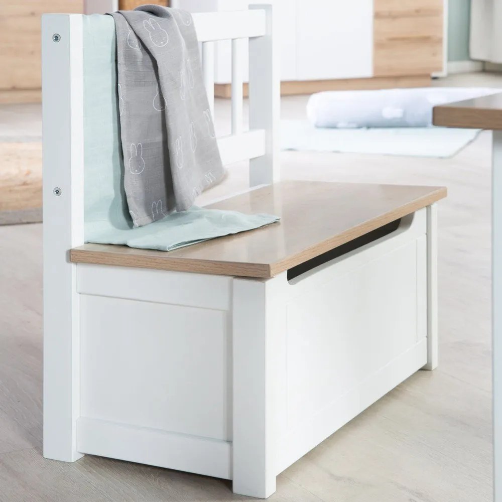 Biela detská lavica Woody – Roba