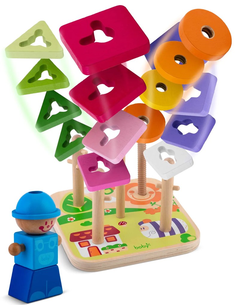 Drevená triediaca hračka - puzzle RK-866 Ricokids
