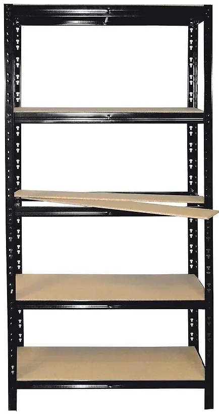 Kovový Regál RNDU čierny 180x90x30cm – 5 políc/175kg