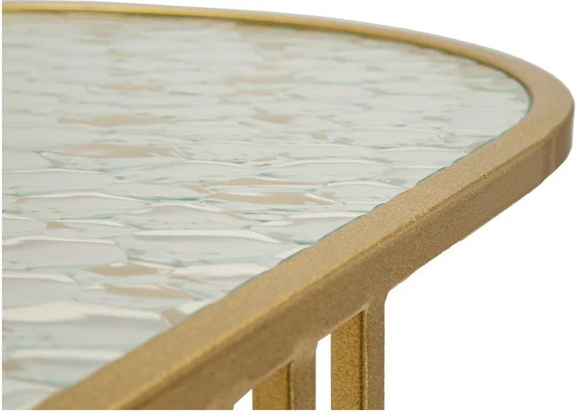 Biely/v zlatej farbe konferenčný stolík so sklenenou doskou 50x90 cm Antalia – Mauro Ferretti