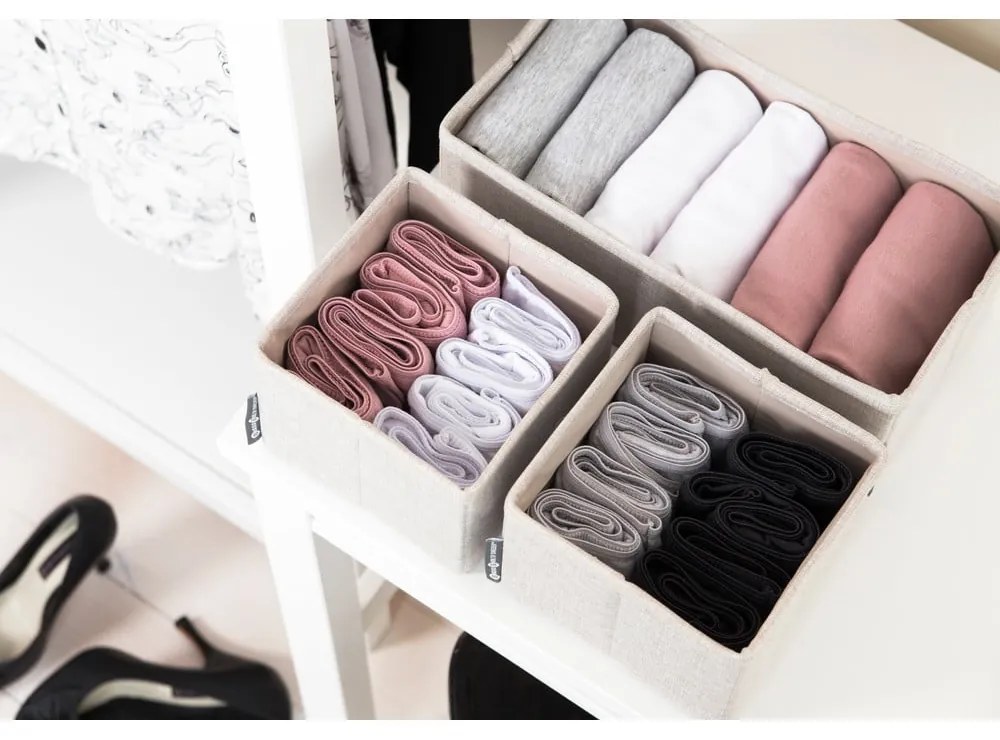 Súprava 3 béžových organizérov Bigso Box of Sweden Drawer