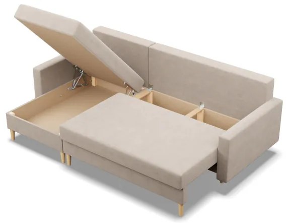 Rohová rozkladacia sedačka BLANK Elegant béžová