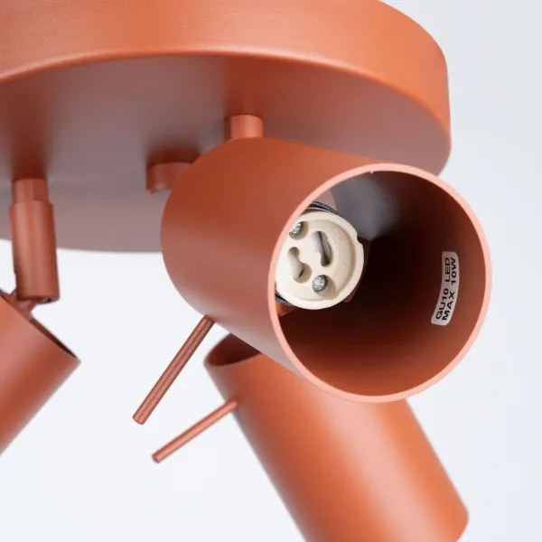 Sollux SL.1509 - Bodové svietidlo RING 3xGU10/10W/230V červená