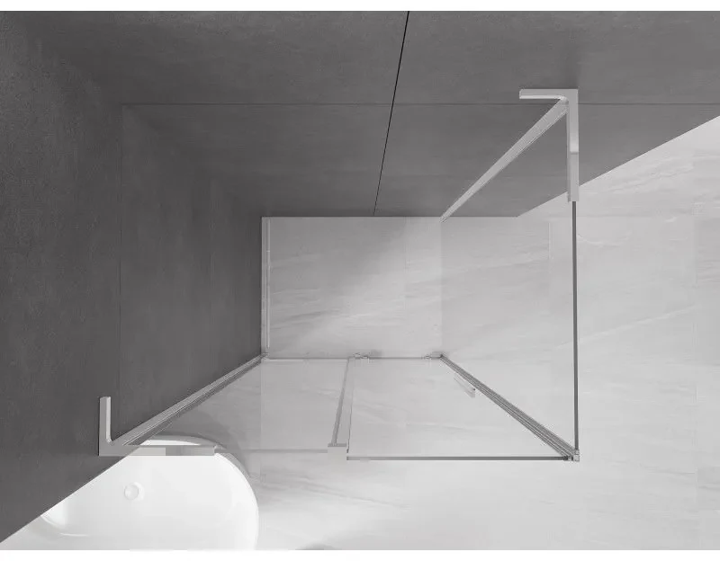 Mexen Velar L, sprchový kút s posuvnými dverami 110 x 70 cm, 8mm číre sklo, chrómová, 871-110-070-03-01