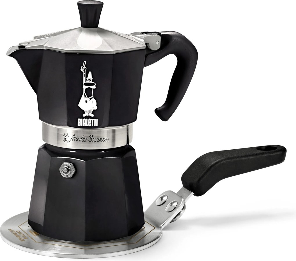 Kávovar na moka kávu Bialetti Moka Express, 190 ml, čierny