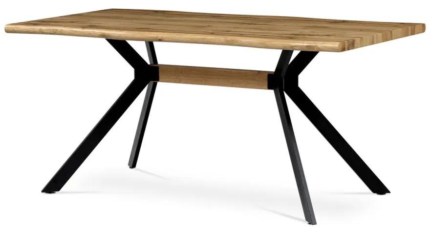 Autronic -  Jedálenský stôl HT-863 OAK, 160x90x76 cm, MDF doska, 3D dekor divoký dub