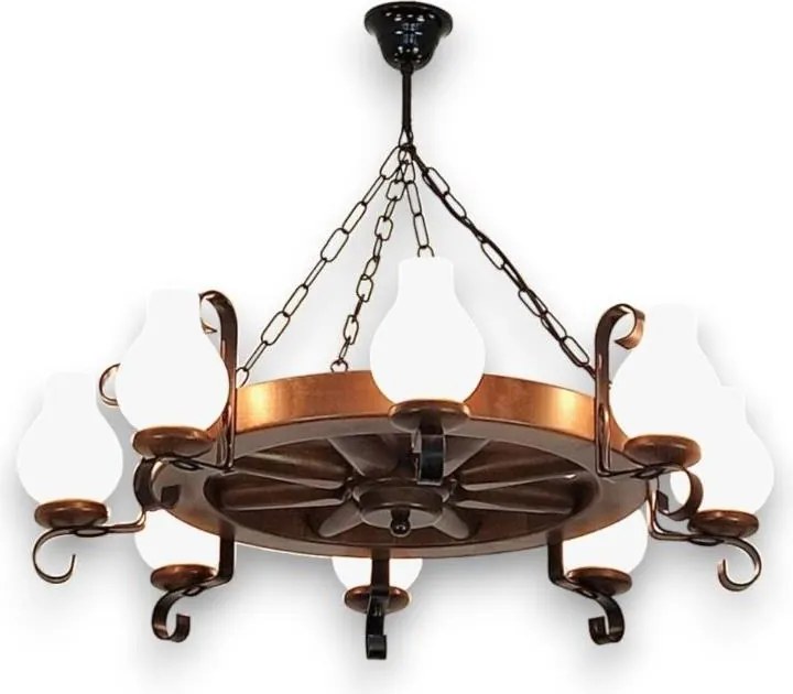 Brilagi - Luster na reťazi ROATA 8xE14/40W/230V pr. 70 cm buk/orech