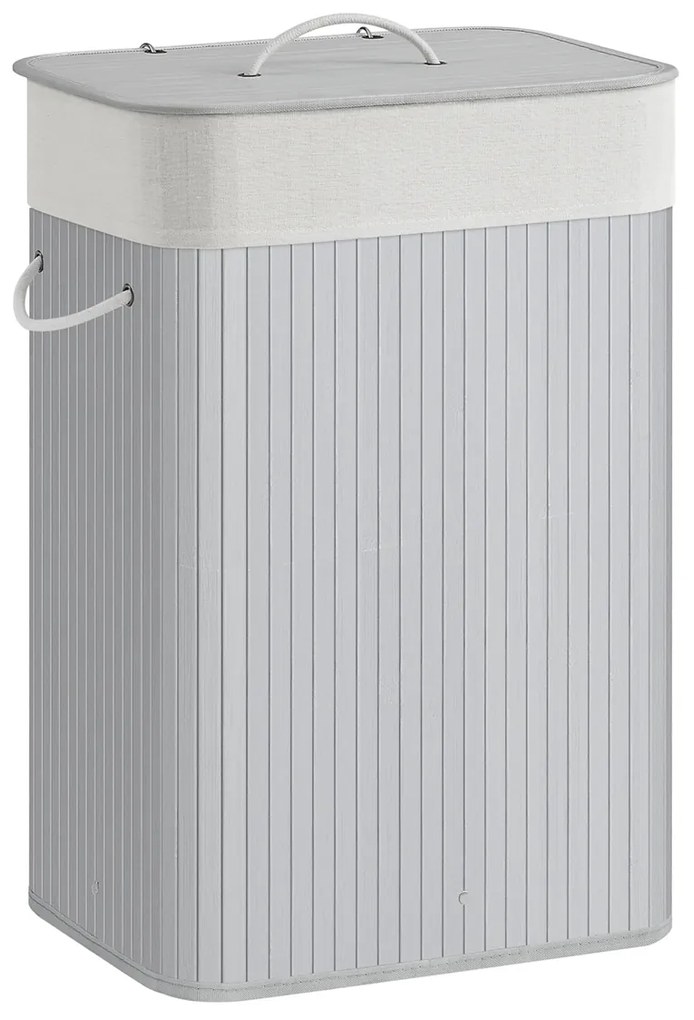 Koš na prádlo Luxo 72 l šedý/bambus