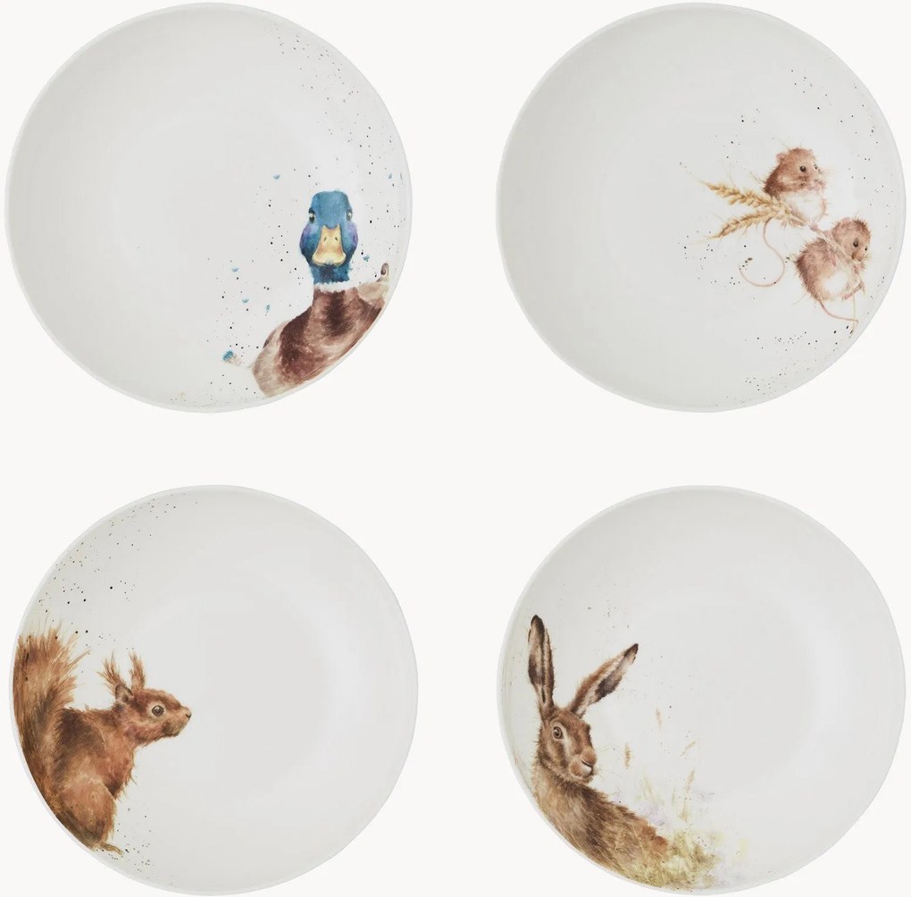 Taniere na cestoviny z jemného kostného porcelánu Royal Worcester, 4 ks