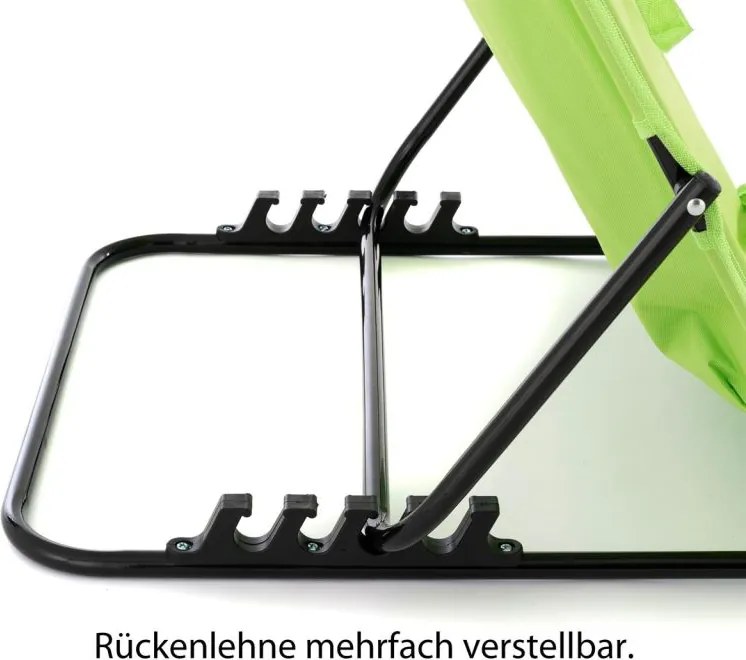 Nastaviteľná plážová podložka s operadlom, zelená, 2 ks