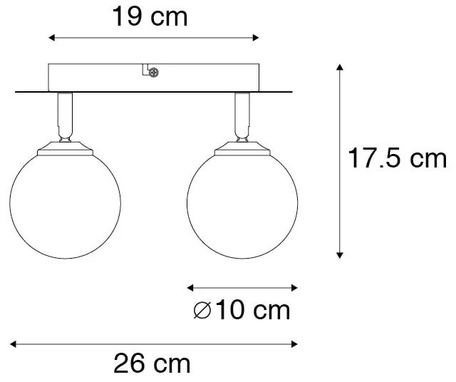 Bodové svetlo zlaté 2-žiarovkové nastaviteľné s dymovým sklom - Atény