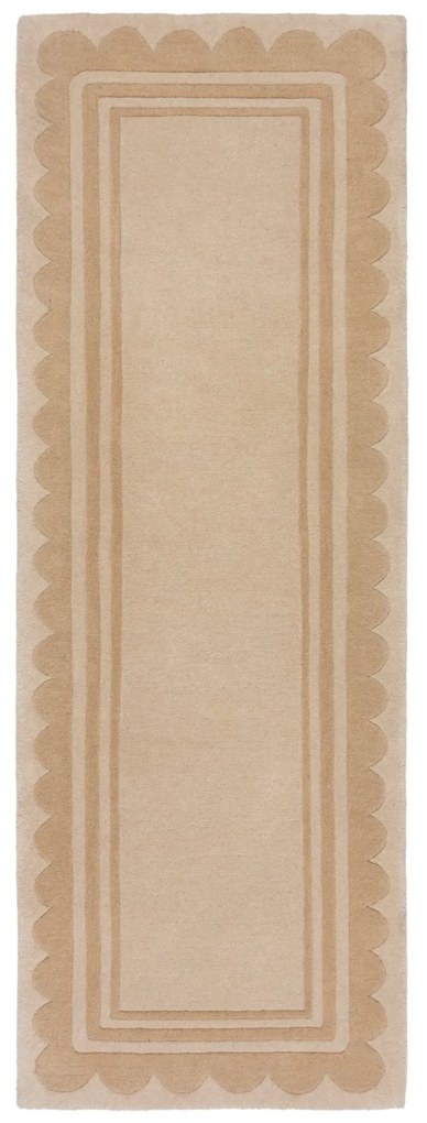 Flair Rugs koberce AKCIA: 80x230 cm Ručne všívaný behúň Lois Scallop Natural - 80x230 cm