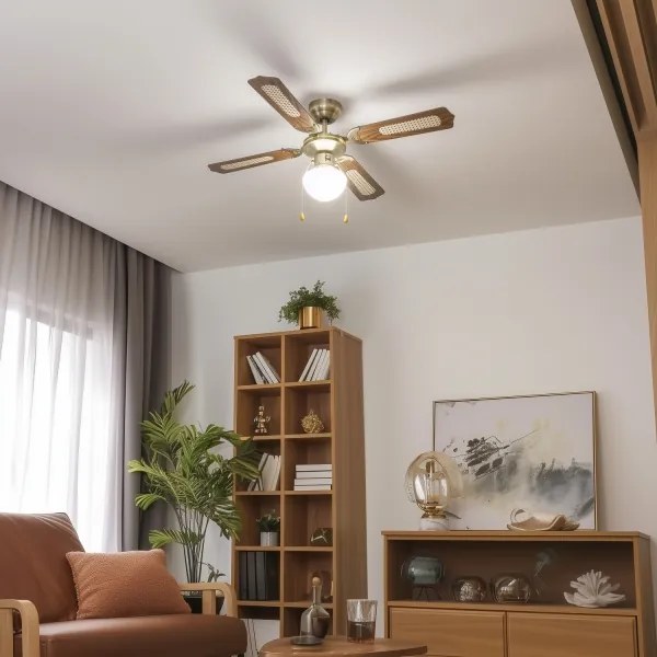 ZEVENTI - Stropný ventilátor NAVAGIO 1xE27/60W/230V hnedá