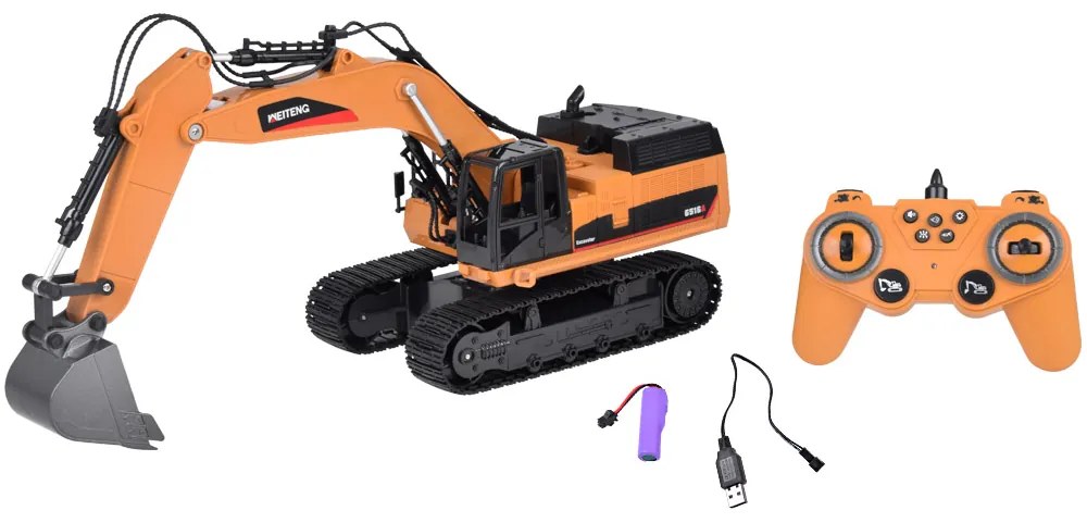 Jokomisiada Pevné pásové rýpadlo, Dymový efekt, Zvuk, LED svetlo + diaľkové ovládanie RC0698