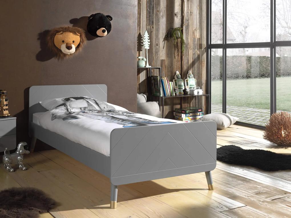 Detská posteľ billie 90 x 200 cm sivá MUZZA