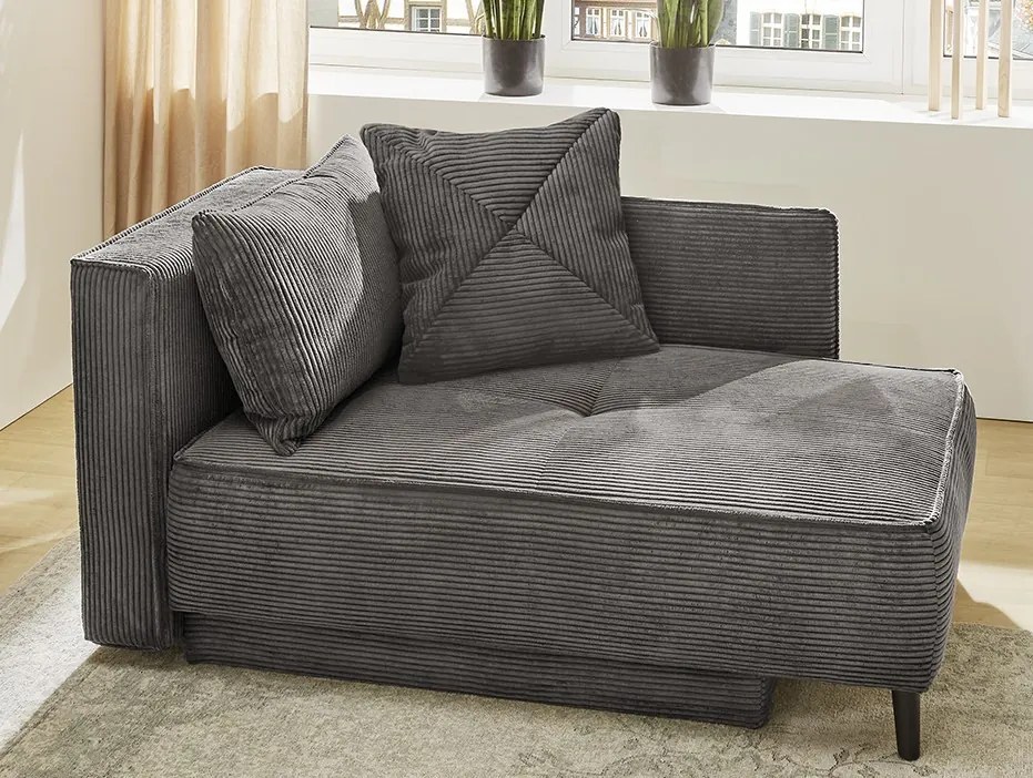 Rozkladacia pohovka Rex, tmavo šedá štruktúrovaná látka