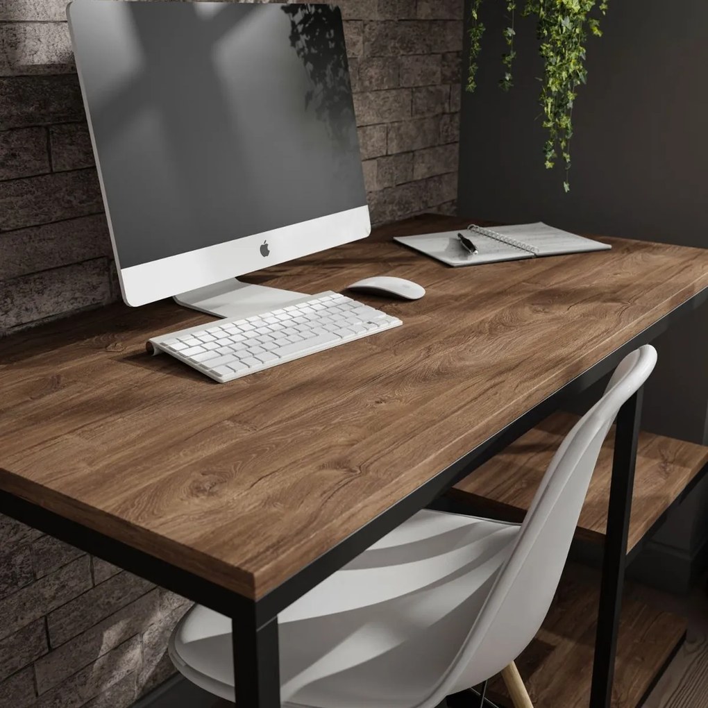 PISACÍ STÔL KARL II ČIERNY / DUB STIRLING 120 cm