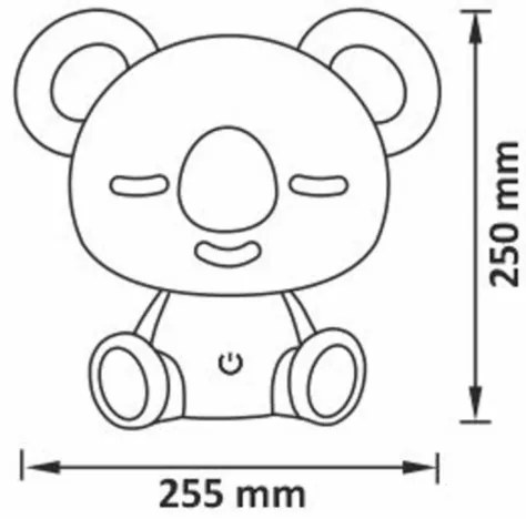 LED RGBW Stmievateľná detská nočná lampička 2,5W/230V koala biela