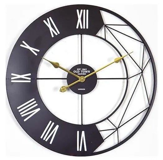 Nástenné hodiny 1xAA pr. 60 cm čierna