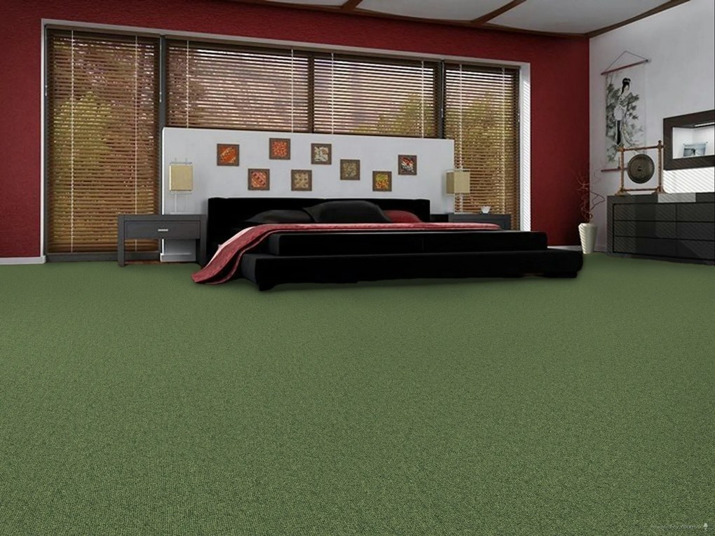 ITC, Koberec metráž Merit new 6761, na mieru, šíře 4m, zelená, ab (mriežka), chodba / predsieň