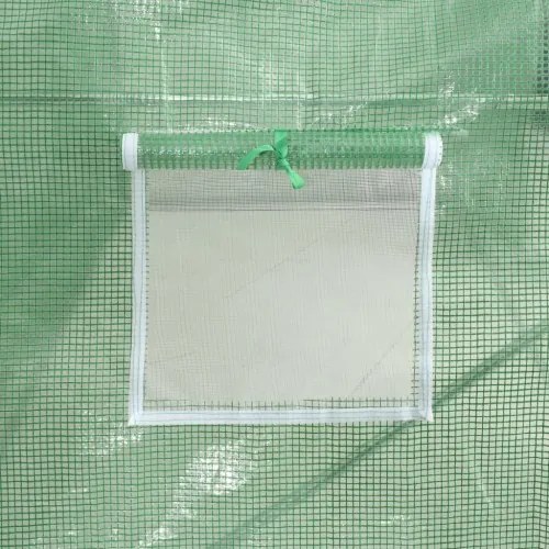 vidaXL Skleník s oceľovými základmi 13,5 m² 450x300x200 cm-