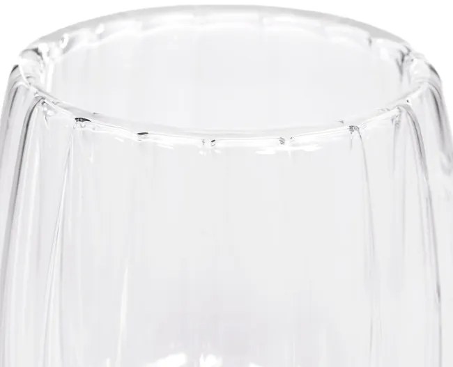 Sada dvoch šálok CEMBRA GROOVE s dvojitým dnom, priesvitné 888149 250 ml (2 ks)