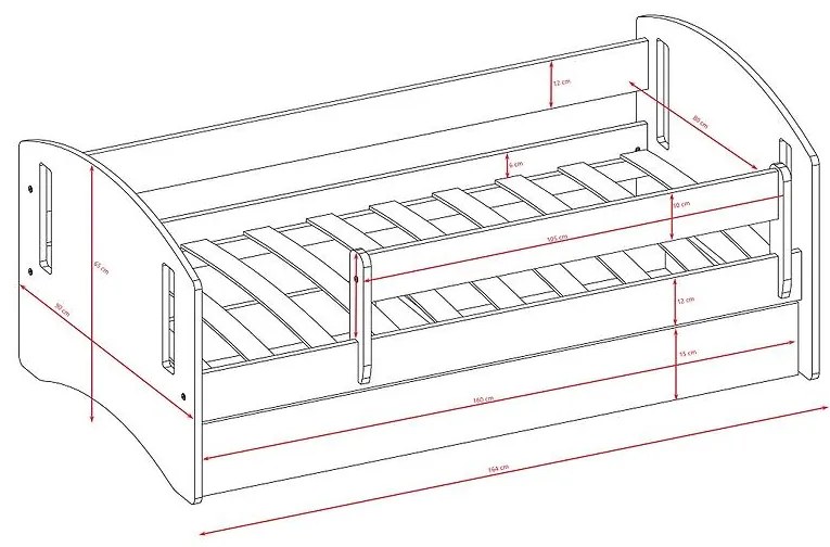 Detská posteľ Classic 2 biela 80x160