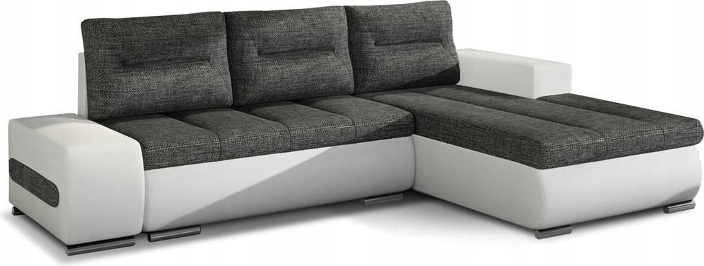 Rohová sedačka Ottaro (biela sivá) (p)
