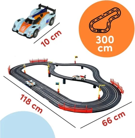Závodná autodráha s dvoma autami - 300 cm